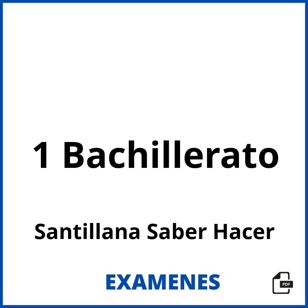 1 Bachillerato Santillana Saber Hacer