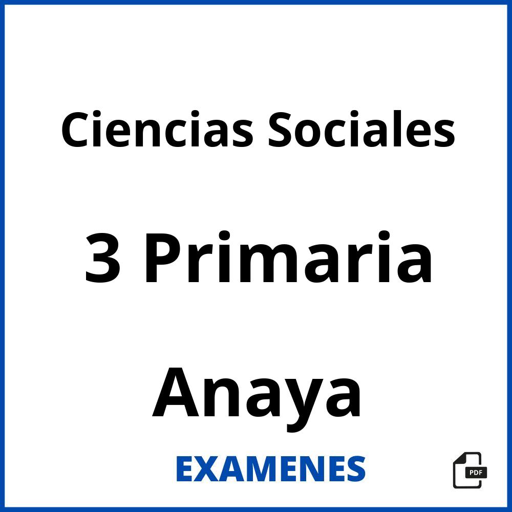 Ciencias Sociales 3 Primaria Anaya