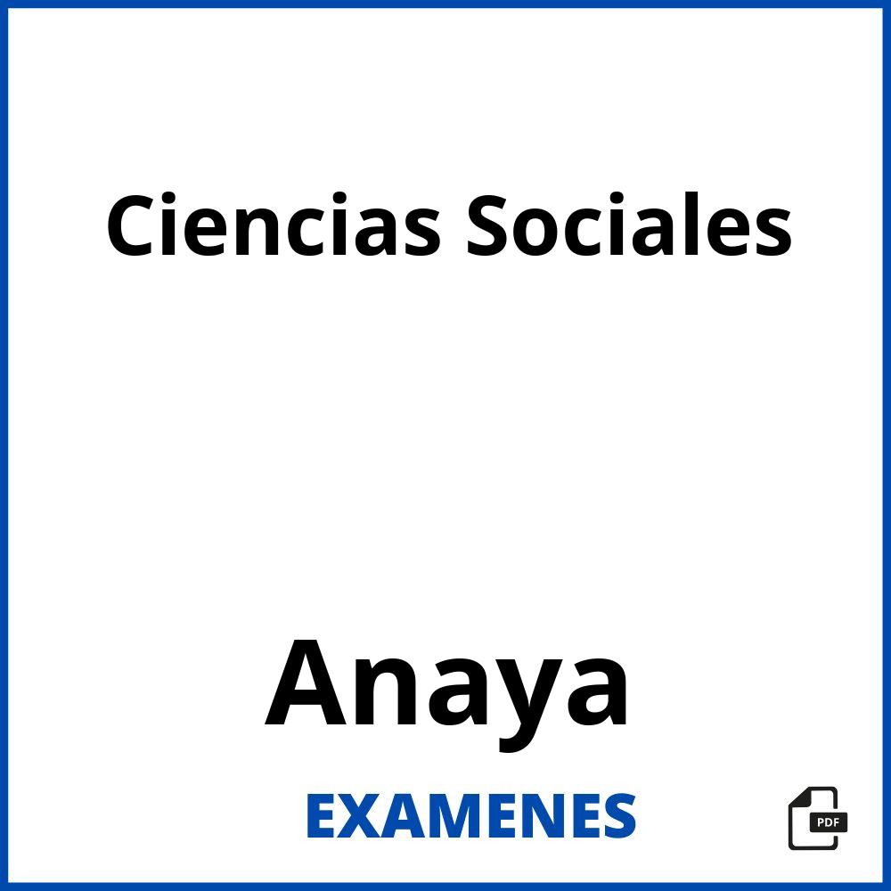 Ciencias Sociales Anaya