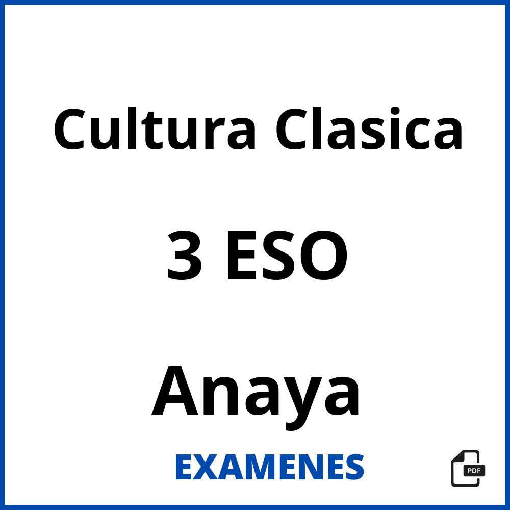 Cultura Clasica 3 ESO Anaya