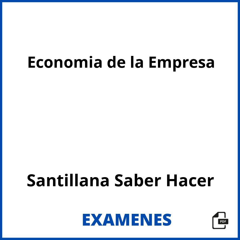 Economia de la Empresa Santillana Saber Hacer