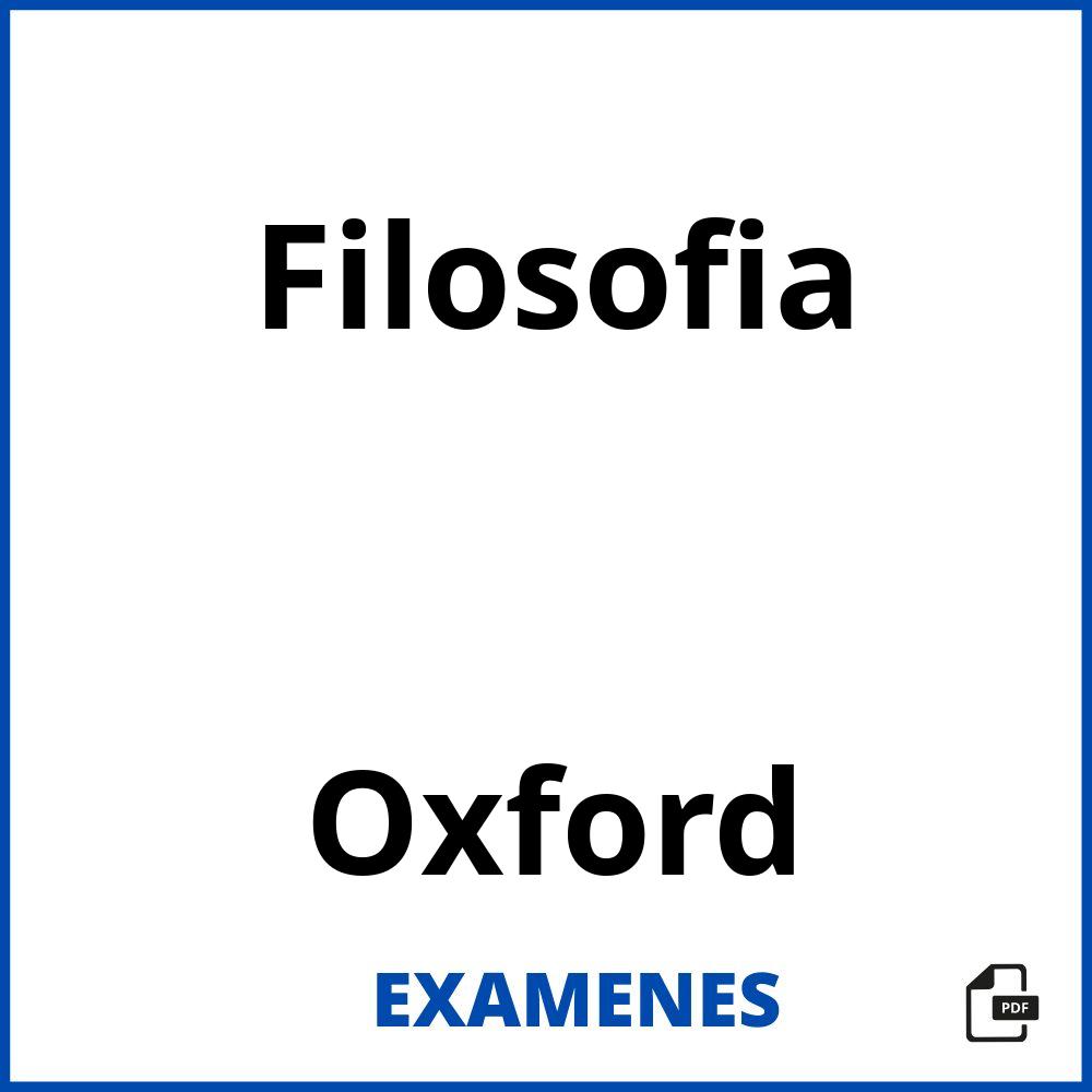 Filosofia Oxford