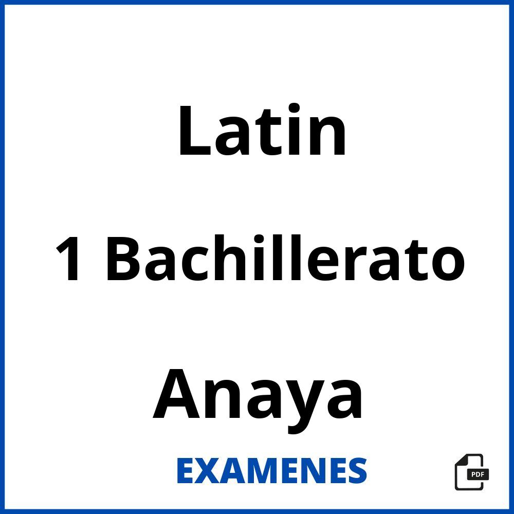 Latin 1 Bachillerato Anaya