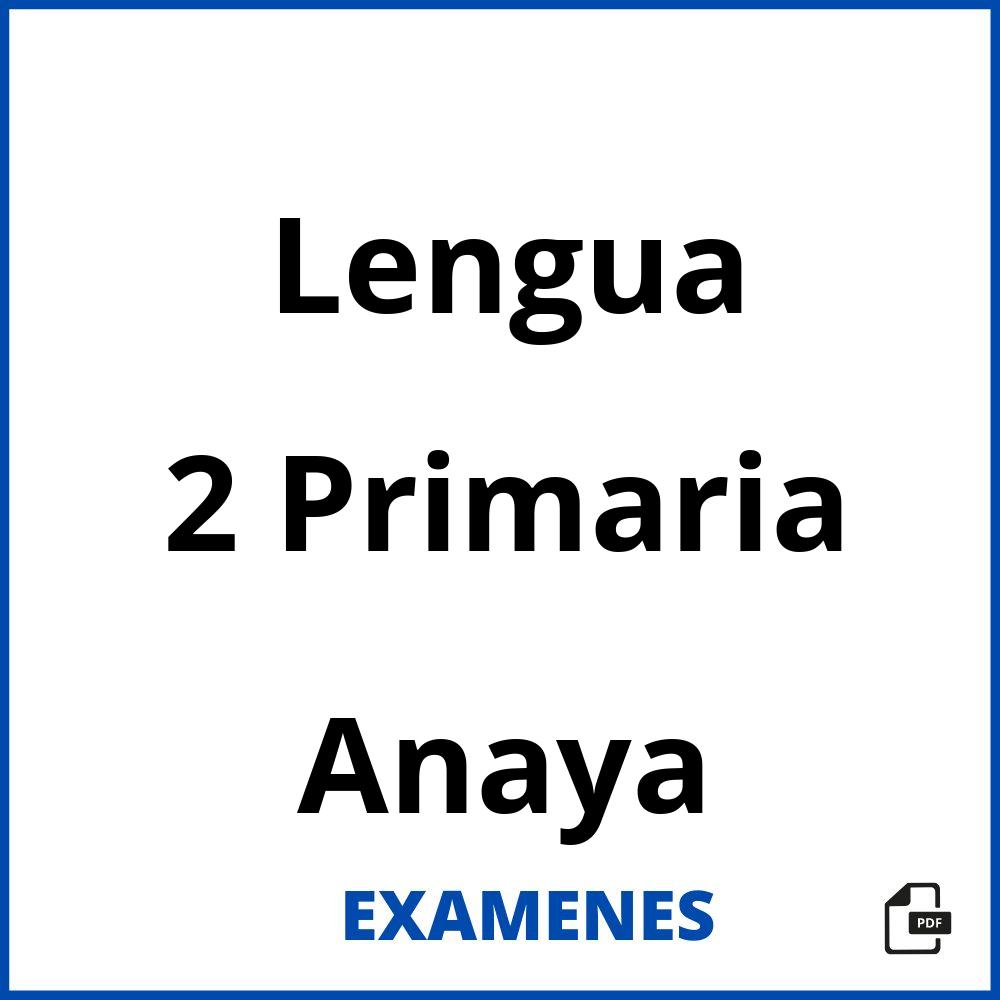 Lengua 2 Primaria Anaya