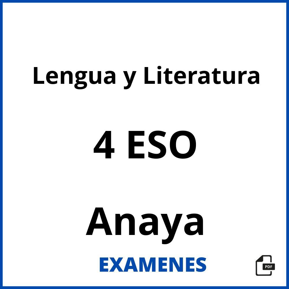 Lengua y Literatura 4 ESO Anaya