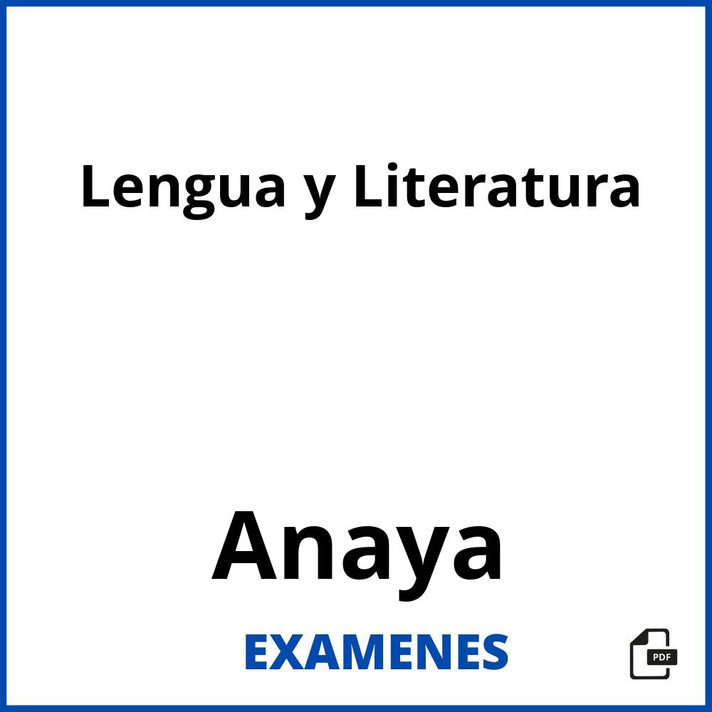 Lengua y Literatura Anaya