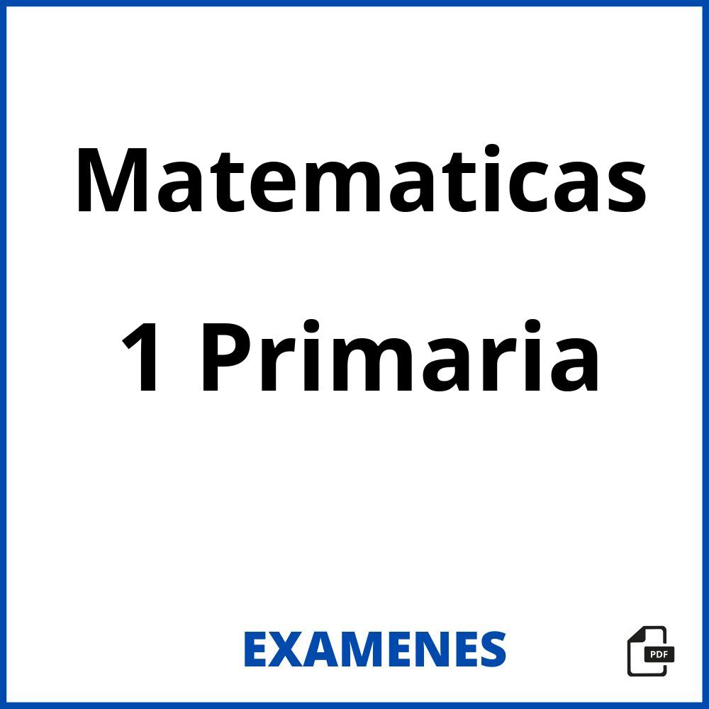 Matematicas 1 Primaria