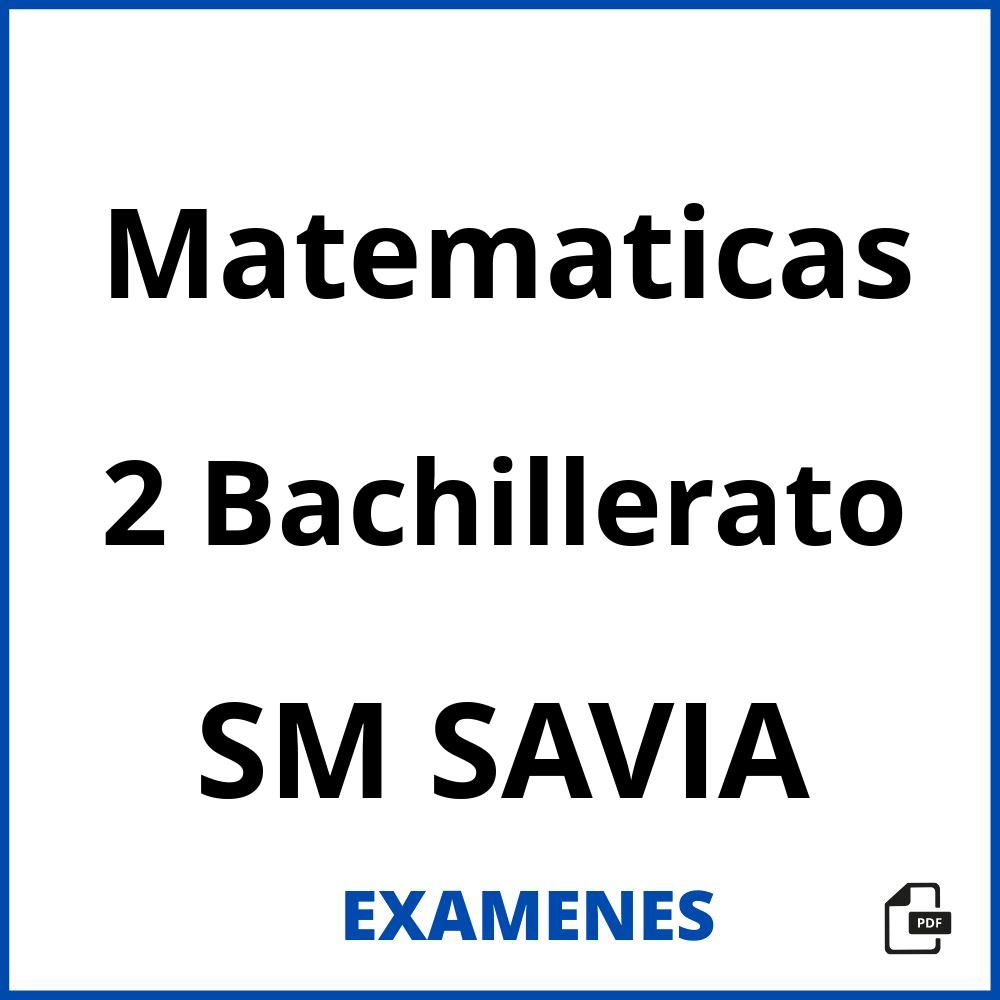 Matematicas 2 Bachillerato SM SAVIA