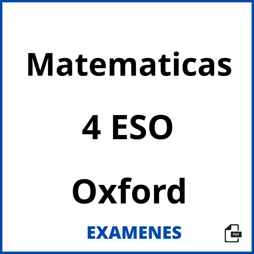 Matematicas 4 ESO Oxford