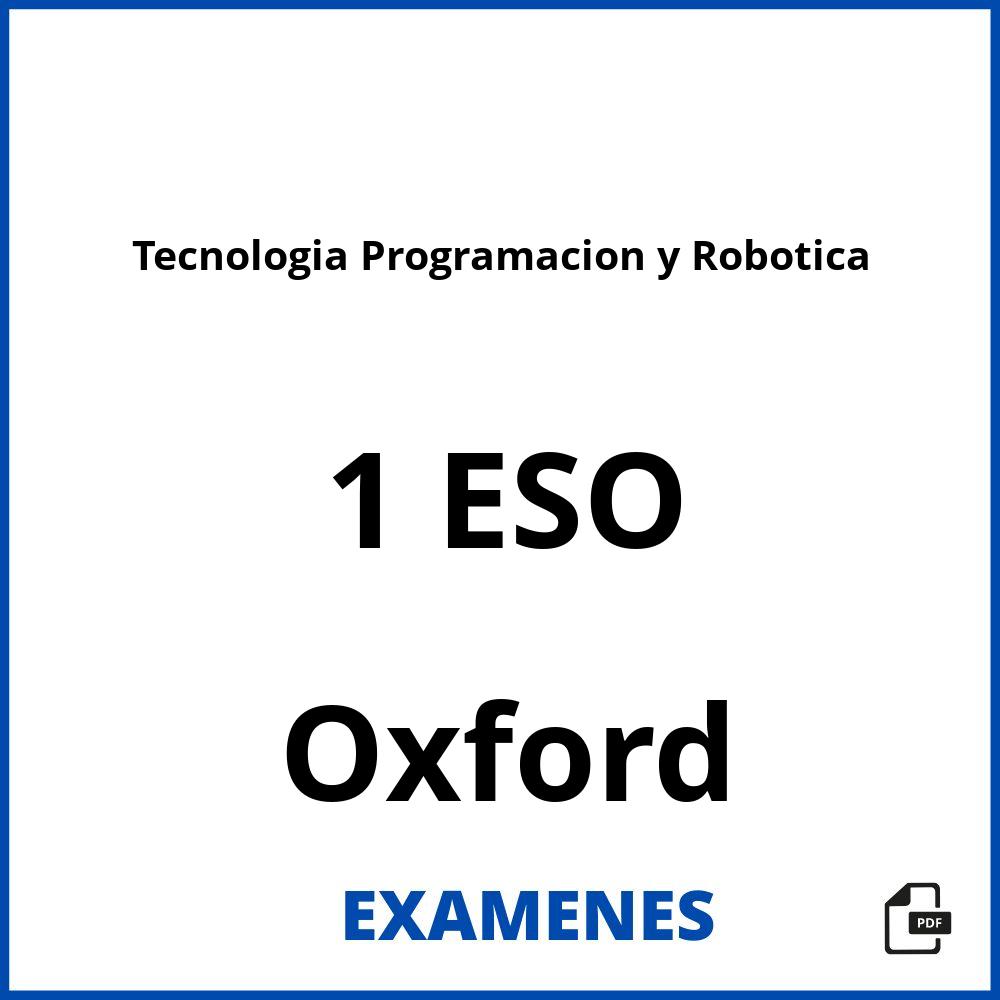 Tecnologia Programacion y Robotica 1 ESO Oxford